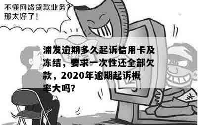 浦发逾期多久起诉信用卡及冻结，要求一次性还全部欠款，2020年逾期起诉概率大吗？