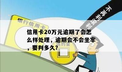 信用卡20万元逾期了会怎么样处理，逾期会不会坐牢，要判多久？