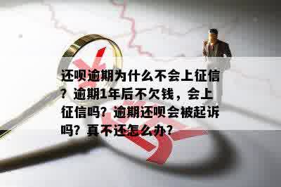 还呗逾期为什么不会上征信？逾期1年后不欠钱，会上征信吗？逾期还呗会被起诉吗？真不还怎么办？