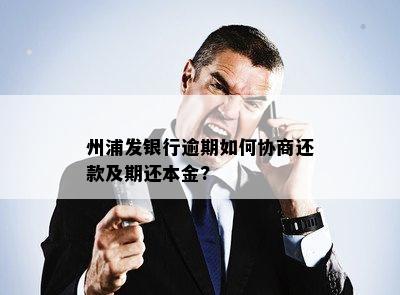 州浦发银行逾期如何协商还款及期还本金?