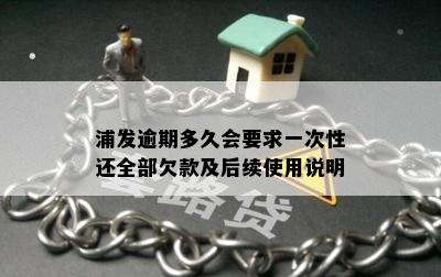 浦发逾期多久会要求一次性还全部欠款及后续使用说明