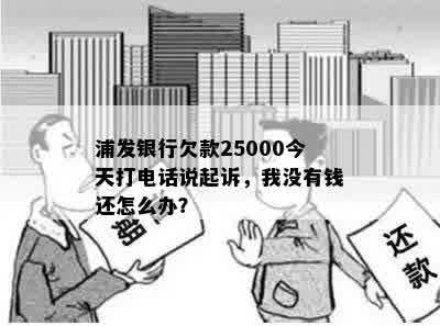 浦发银行欠款25000今天打电话说起诉，我没有钱还怎么办？