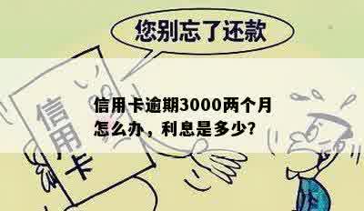 信用卡逾期3000两个月怎么办，利息是多少？