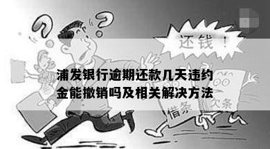 浦发银行逾期还款几天违约金能撤销吗及相关解决方法