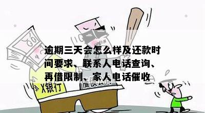 逾期三天会怎么样及还款时间要求、联系人电话查询、再借限制、家人电话催收