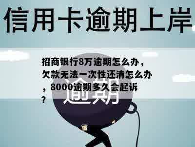 招商银行8万逾期怎么办，欠款无法一次性还清怎么办，8000逾期多久会起诉？