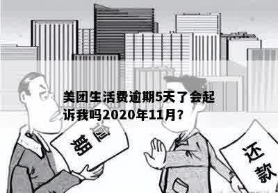 美团生活费逾期5天了会起诉我吗2020年11月？