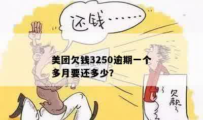 美团欠钱3250逾期一个多月要还多少？