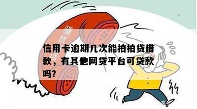 信用卡逾期几次能拍拍贷借款，有其他网贷平台可贷款吗？