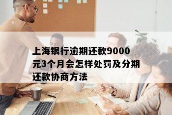 上海银行逾期还款9000元3个月会怎样处罚及分期还款协商方法