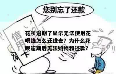 花呗逾期了显示无法使用花呗钱怎么还进去？为什么花呗逾期后无法购物和还款？