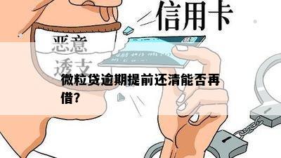 微粒贷逾期提前还清能否再借？