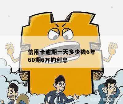 信用卡逾期一天多少钱6年60期6万的利息