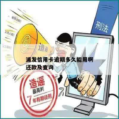 浦发信用卡逾期多久能用啊还款及查询