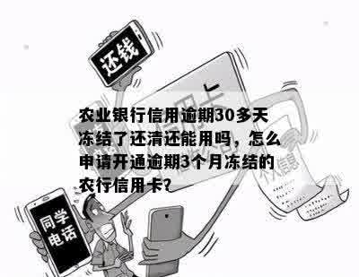 农业银行信用逾期30多天冻结了还清还能用吗，怎么申请开通逾期3个月冻结的农行信用卡？