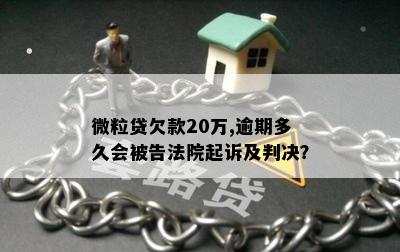 微粒贷欠款20万,逾期多久会被告法院起诉及判决？