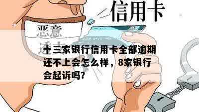 十三家银行信用卡全部逾期还不上会怎么样，8家银行会起诉吗？