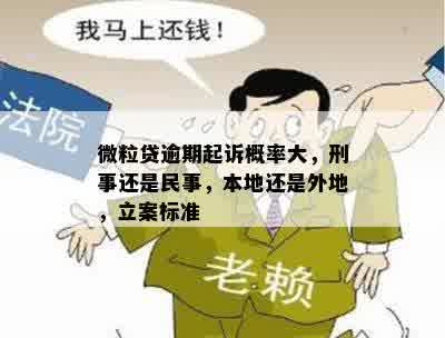 微粒贷逾期起诉概率大，刑事还是民事，本地还是外地，立案标准