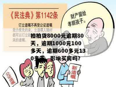 拍拍贷8000元逾期80天，逾期1000元100多天，逾期600多元130多天，影响买房吗？