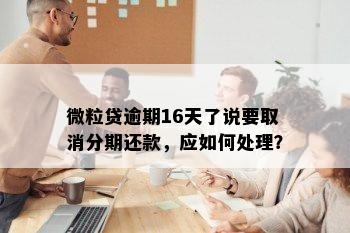 微粒贷逾期16天了说要取消分期还款，应如何处理？