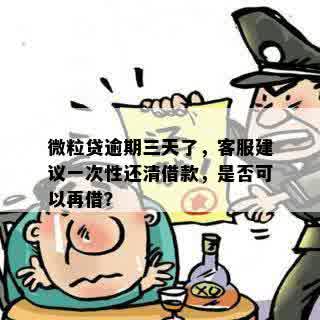 微粒贷逾期三天了，客服建议一次性还清借款，是否可以再借？