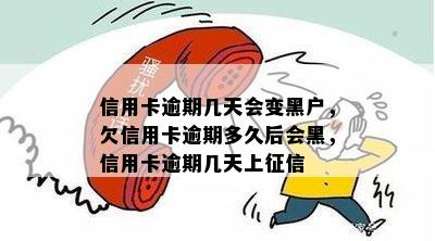 信用卡逾期几天会变黑户，欠信用卡逾期多久后会黑，信用卡逾期几天上征信