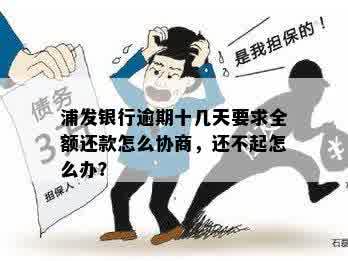 浦发银行逾期十几天要求全额还款怎么协商，还不起怎么办？