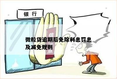 微粒贷逾期后免除利息罚息及减免规则