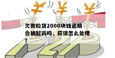 欠微粒贷2000块钱逾期会被起诉吗，应该怎么处理？