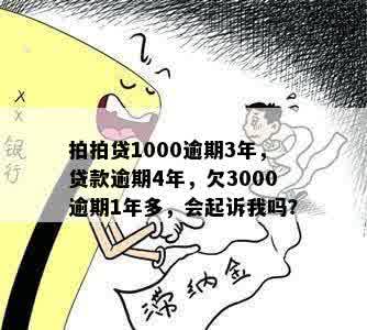 拍拍贷1000逾期3年，贷款逾期4年，欠3000逾期1年多，会起诉我吗？