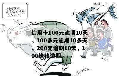 信用卡100元逾期10天，100多元逾期10多天，200元逾期10天，100块钱逾期。