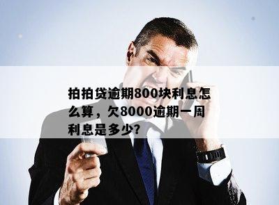 拍拍贷逾期800块利息怎么算，欠8000逾期一周利息是多少？