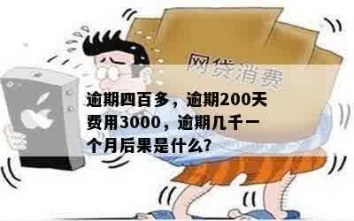 逾期四百多，逾期200天费用3000，逾期几千一个月后果是什么？