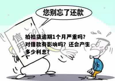 拍拍贷逾期1个月严重吗？对借款有影响吗？还会产生多少利息？