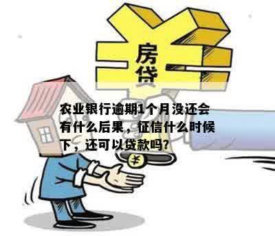 农业银行逾期1个月没还会有什么后果，征信什么时候下，还可以贷款吗？