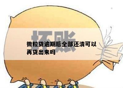 微粒贷逾期后全部还清可以再贷出来吗