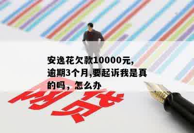 安逸花欠款10000元,逾期3个月,要起诉我是真的吗，怎么办