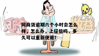 网商贷逾期六个小时会怎么样，怎么办，上征信吗，多久可以重新使用？