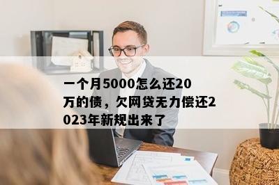 一个月5000怎么还20万的债，欠网贷无力偿还2023年新规出来了