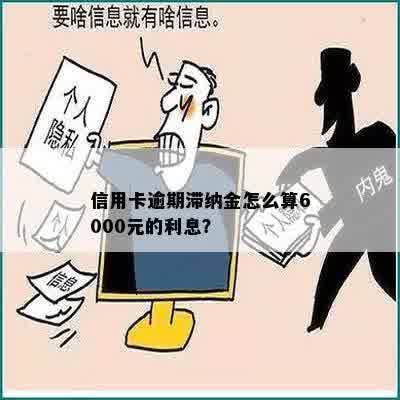 信用卡逾期滞纳金怎么算6000元的利息？