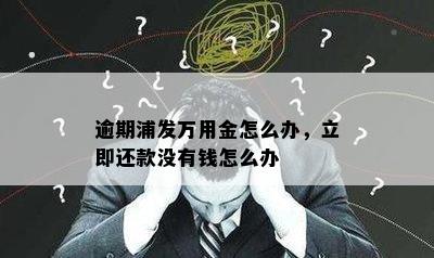 逾期浦发万用金怎么办，立即还款没有钱怎么办