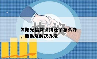 欠阳光信贷没钱还了怎么办，后果及解决办法