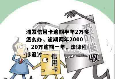 浦发信用卡逾期半年2万多怎么办，逾期两年2000，20万逾期一年，法律程序追讨