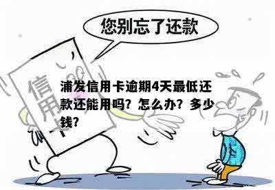 浦发信用卡逾期4天更低还款还能用吗？怎么办？多少钱？