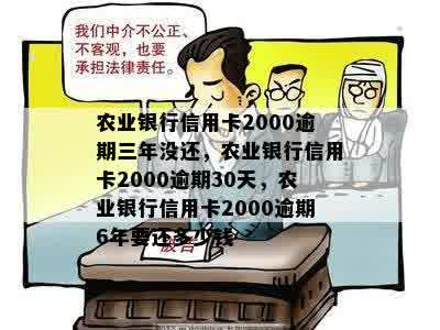 农业银行信用卡2000逾期三年没还，农业银行信用卡2000逾期30天，农业银行信用卡2000逾期6年要还多少钱