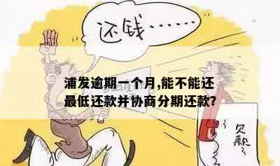 浦发逾期一个月,能不能还更低还款并协商分期还款？