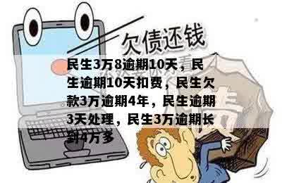 民生3万8逾期10天，民生逾期10天扣费，民生欠款3万逾期4年，民生逾期3天处理，民生3万逾期长到4万多