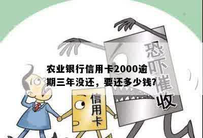 农业银行信用卡2000逾期三年没还，要还多少钱？