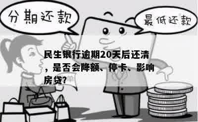 民生银行逾期20天后还清，是否会降额、停卡、影响房贷？