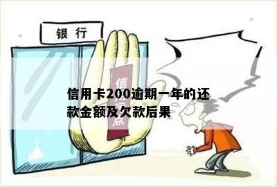 信用卡200逾期一年的还款金额及欠款后果